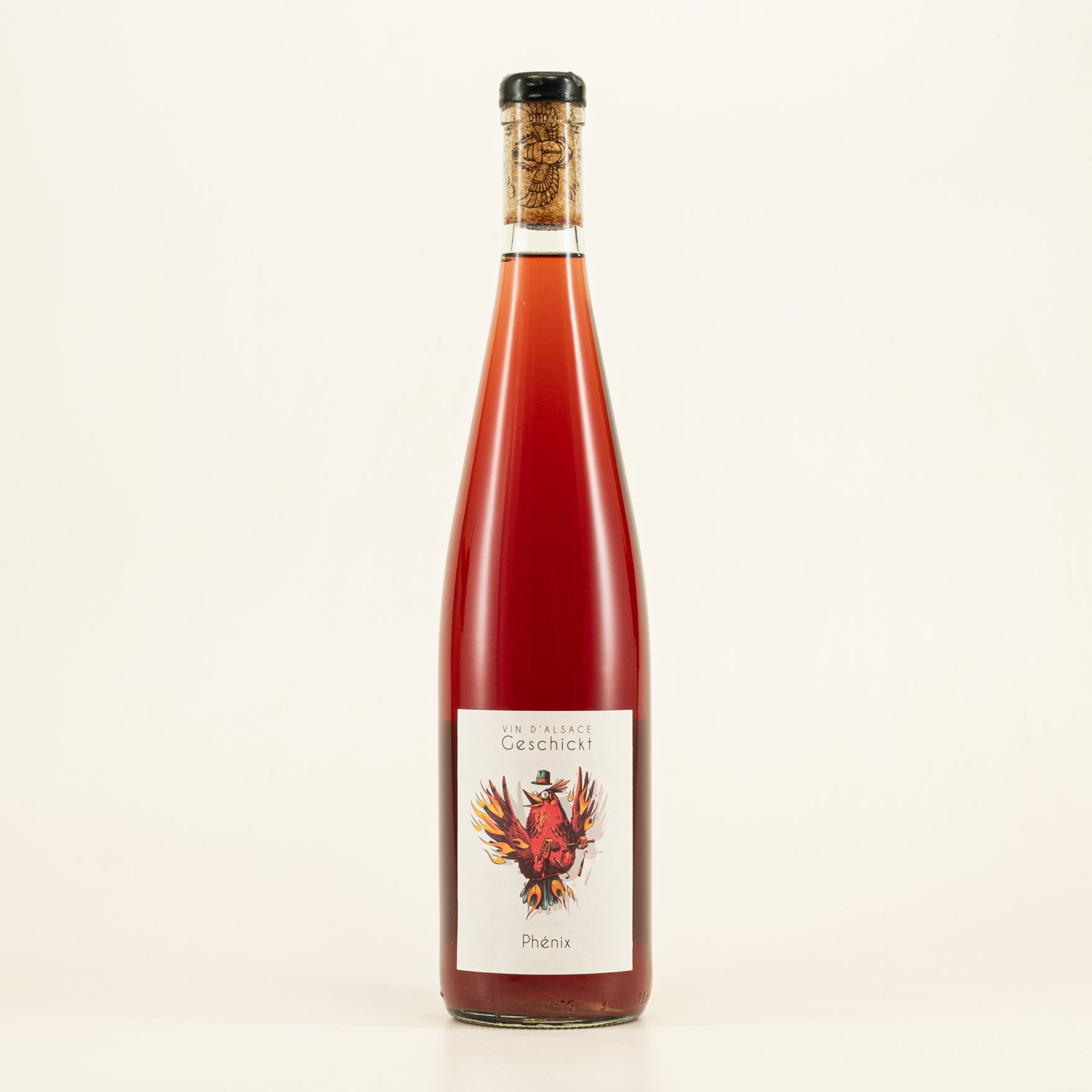 Domaine Geschickt Orange Natural Wine - Pinot Gris and Pinot Noir blend macerated for one month, aged in stainless steel tanks for up to 6 months. Intense aroma of tropical and red fruits including strawberries.