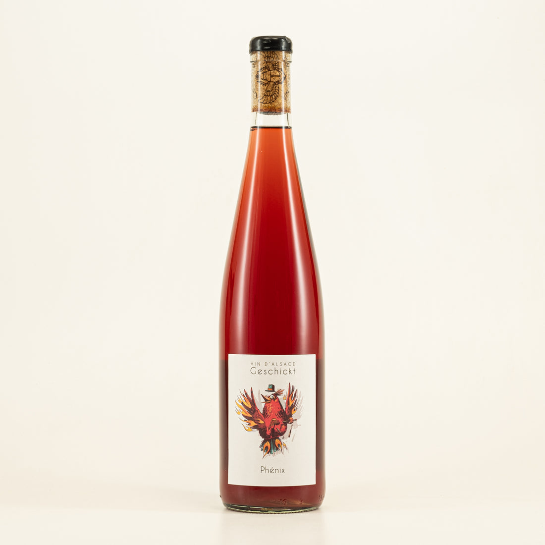Domaine Geschickt Orange Natural Wine - Pinot Gris and Pinot Noir blend macerated for one month, aged in stainless steel tanks for up to 6 months. Intense aroma of tropical and red fruits including strawberries.