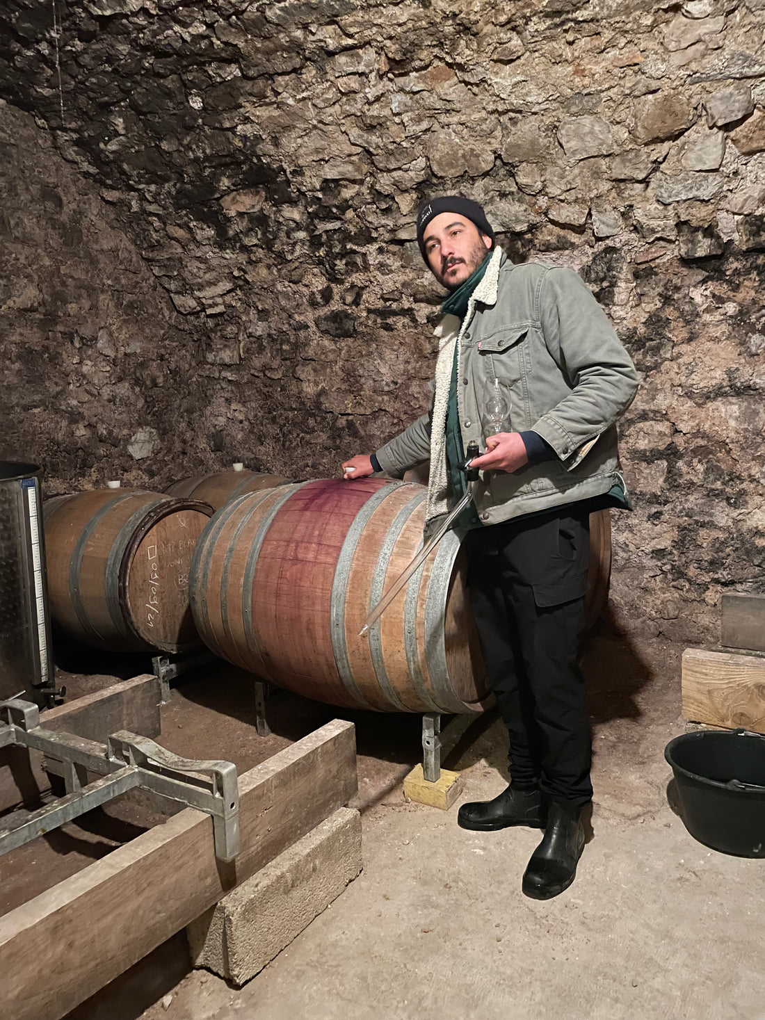 Barrel tasting of Myrko's various red wines